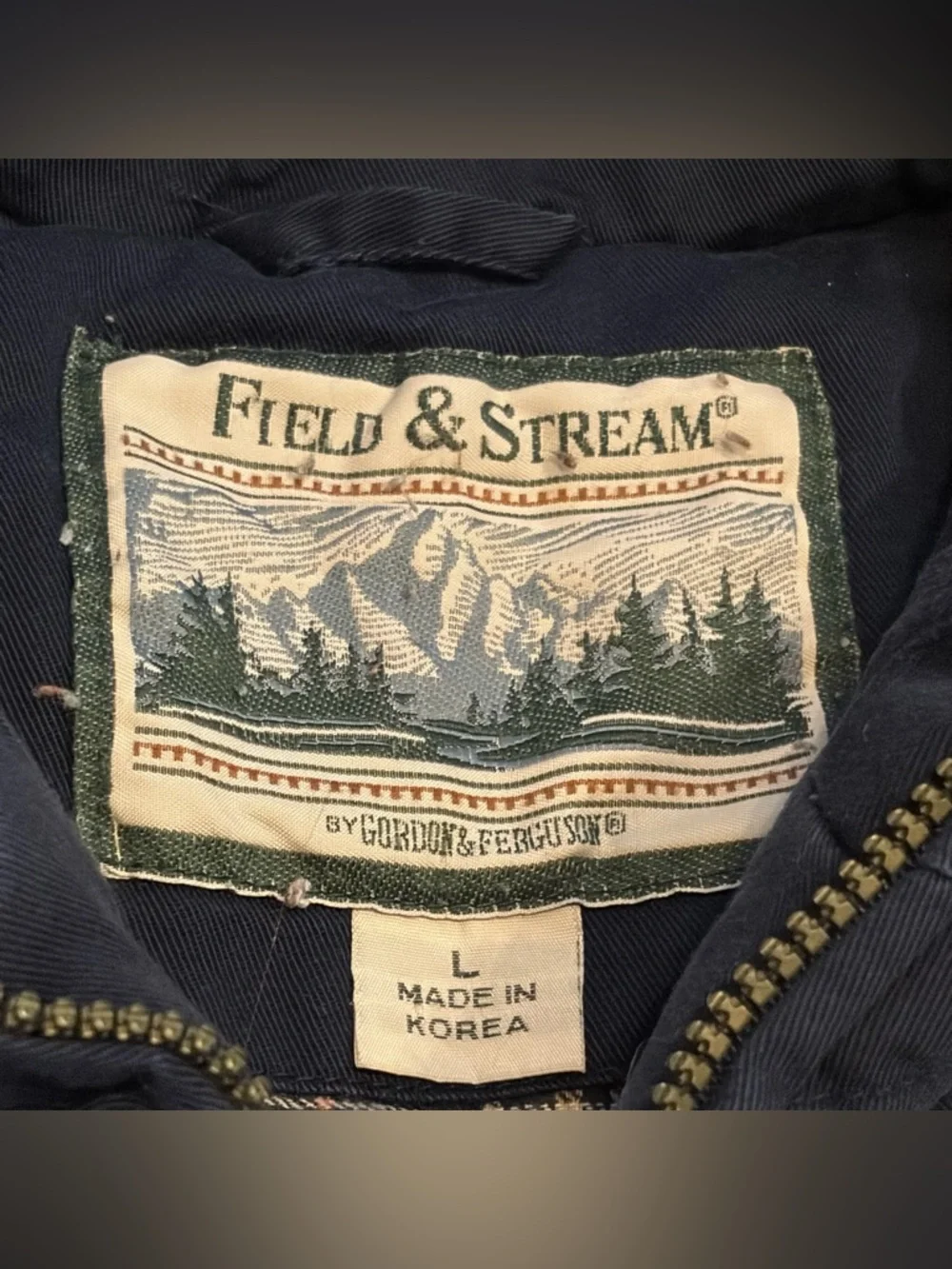 Field & Stream Men’s Navy Plaid Flannel Lined Quilted Utility Vest Size Large